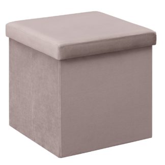 An Image of Argos Home Small Velvet Ottoman - Pink