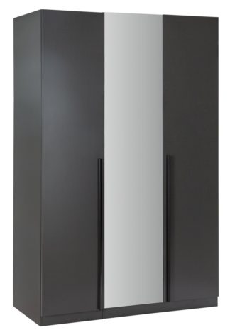 An Image of Habitat Munich 3 Door Mirror Wardrobe - Anthracite