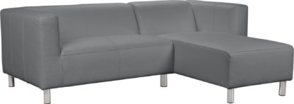 An Image of Habitat Moda Right Corner Faux Leather Sofa - Grey