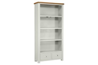 An Image of Habitat Kent 2 Drawer Bookcase - Oak and Cream