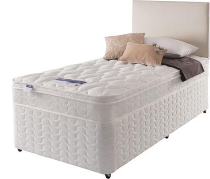 An Image of Silentnight Auckland Luxury Single Divan Bed - White