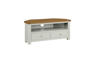 An Image of Habitat Kent 2 Drawer Corner TV Unit - Oak and Cream