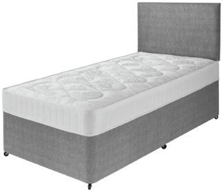 An Image of Argos Home Elmdon Comfort Single Divan Bed - Grey