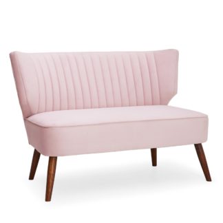 An Image of Eva 2 Seater Cocktail Sofa - Blush Pink Pink