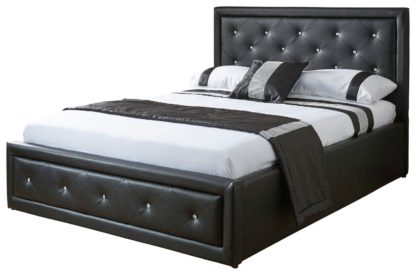 An Image of Hollywood Ottoman Double Bed Frame - White