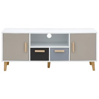 An Image of Delta Large TV Stand Grey and White