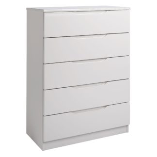 An Image of Legato Light Grey 5 Drawer Chest Cream