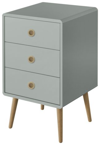 An Image of Softline 3 Drawer Bedside Table - Grey