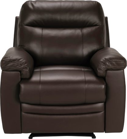 An Image of Argos Home Paolo Leather Mix Manual Recliner Chair - Ivory