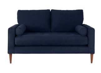 An Image of Habitat Hudson 2 Seater Velvet Sofa - Blue
