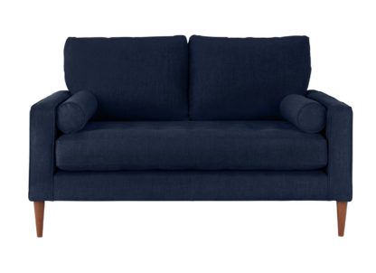 An Image of Habitat Hudson 2 Seater Velvet Sofa - Blue
