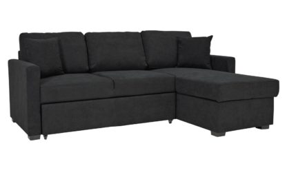 An Image of Habitat Reagan Left Corner Fabric Sofa Bed - Natural