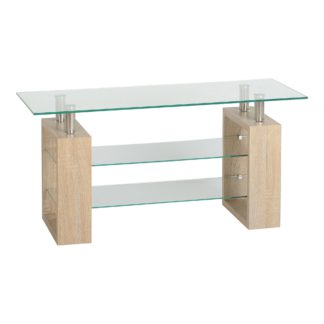 An Image of Milan Glass TV Stand Natural