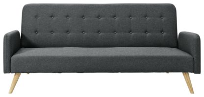 An Image of Habitat Marseille Clic Clac Fabric Sofa Bed - Grey