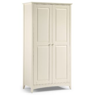 An Image of Cameo Stone White Double Wardrobe Cream