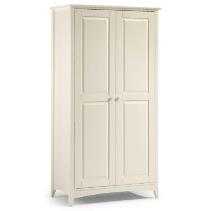 An Image of Cameo Stone White Double Wardrobe Cream