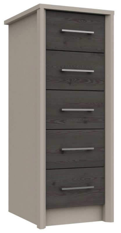 An Image of Lancaster 5 Drawer Tallboy - Dark Grey