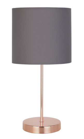An Image of Argos Home Stick Table Lamp - Grey and Rose Gold