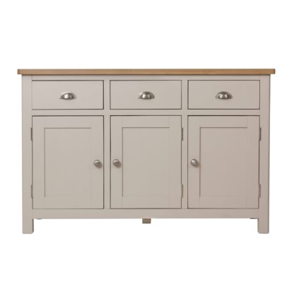 f0869e28c37b085fc097d39b04d69b4fc531b1aa16b6b6f5147ce0404e68f463.jpg An Image of Reese 3 Door Sideboard Grey and Brown