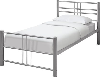 An Image of Argos Home Atlas Single Metal Bed Frame - Silver