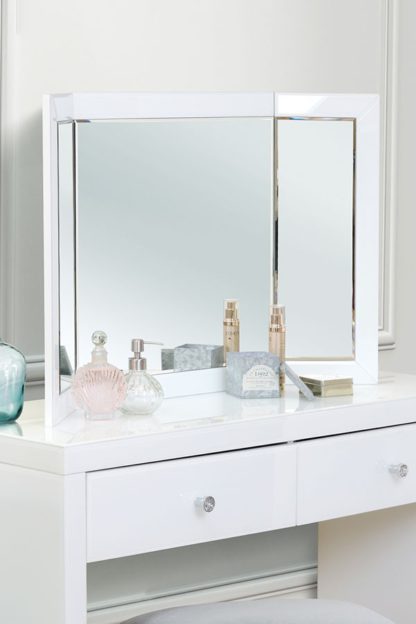 An Image of COLLETA White Triple Folding Mirror