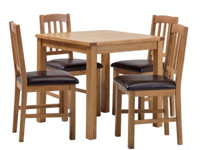 An Image of Habitat Ashwell Oak Veneer Dining Table & 4 Chairs