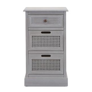 An Image of Lucy Cane Grey Bedside Table Grey