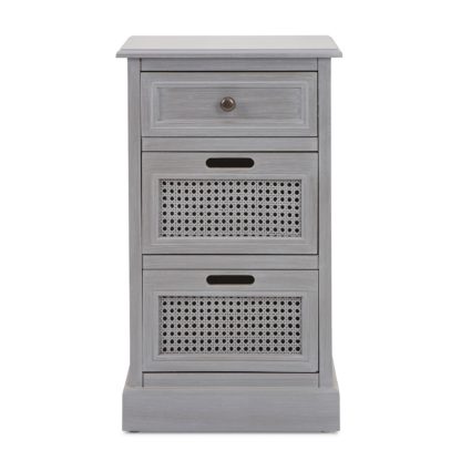 An Image of Lucy Cane Grey Bedside Table Grey