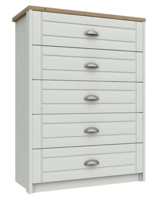 An Image of Kielder 5 Drawer Chest - White