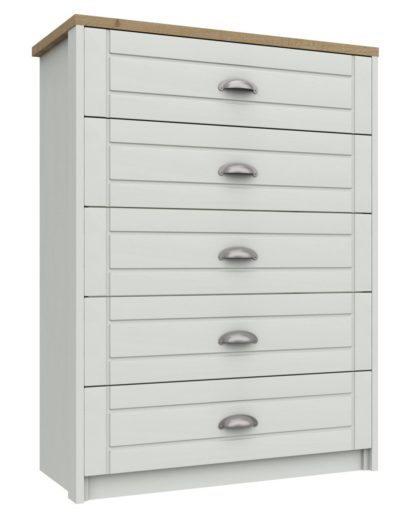 An Image of Kielder 5 Drawer Chest - White