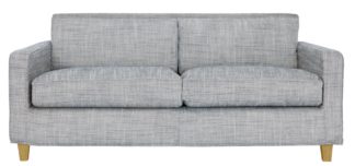 An Image of Habitat Chester 3 Seater Fabric Sofa - Black and White