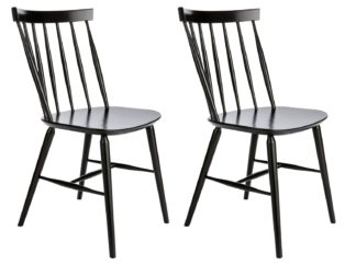 An Image of Habitat Talia Pair of Spindle Back Dining Chair - Black