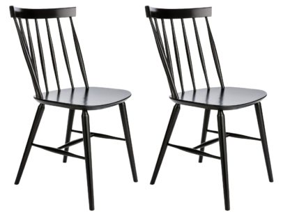 An Image of Habitat Talia Pair of Spindle Back Dining Chair - Black