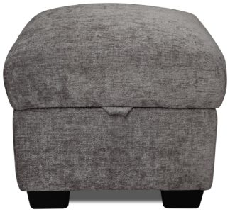 An Image of Argos Home Tammy Fabric Storage Footstool - Charcoal