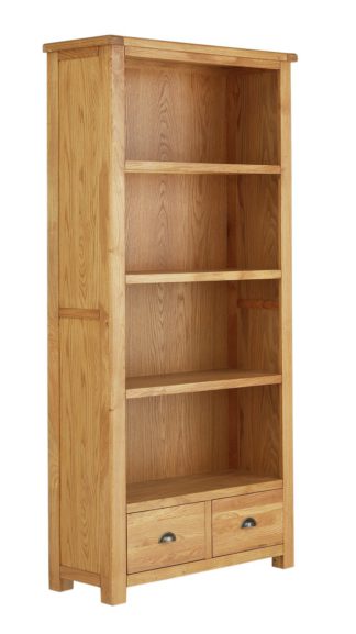 An Image of Habitat Kent 2 Drawer Bookcase - Oak
