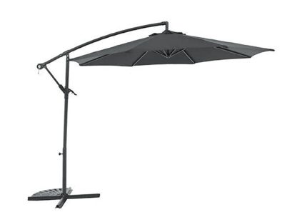 An Image of Argos Home 2.5m Overhanging Garden Parasol - Black