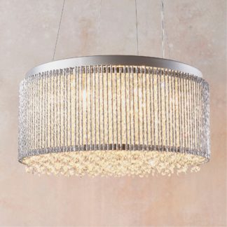 An Image of Endon Galina 12 Light Crystal Ceiling Fitting Chrome Chrome