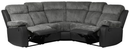 An Image of Argos Home Bradley Corner Fabric Recliner Sofa - Charcoal