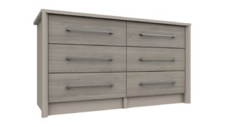 An Image of Lancaster 3 + 3 Drawer Chest - Grey