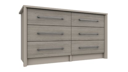 An Image of Lancaster 3 + 3 Drawer Chest - Grey