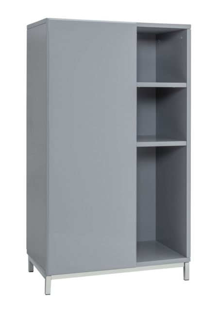 An Image of Argos Home Gloss Double Unit - Grey