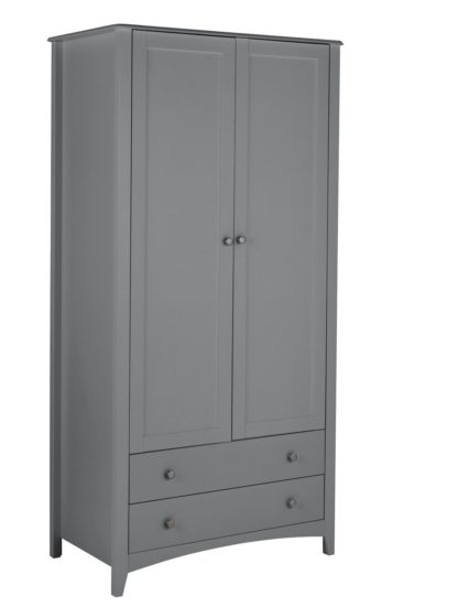 An Image of Habitat Minato 2 Door 2 Drawer Wardrobe - Grey