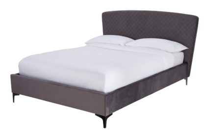 An Image of Habitat Wafer Small Double Bed Frame - Charcoal