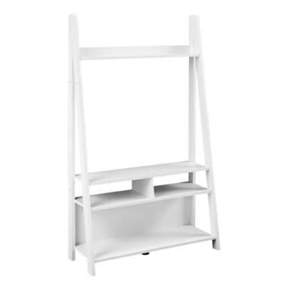 f386fb6f3b644794acb9dee9e3c89c0cf94f8cd5b7c39c1822c43289115a418a.jpg An Image of Tiva White Ladder TV Stand White