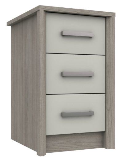 An Image of Grasmere 3 Drawer Bedside Table - White