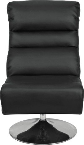 An Image of Argos Home Costa Swivel Chair and Footstool - Black