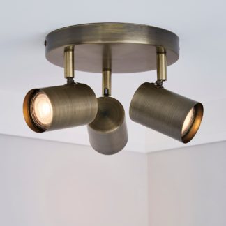 An Image of Newark 3 Light Antique Bronze Spotlight Bronze