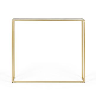 An Image of Sullivan Gold Effect Slim Console Table Gold
