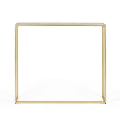 An Image of Sullivan Gold Effect Slim Console Table Gold