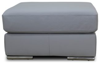 An Image of Argos Home Valenica Leather Footstool - Light Grey